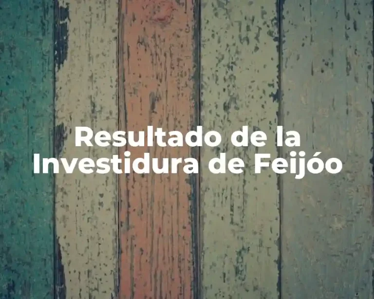 Resultado de la Investidura de Feijóo