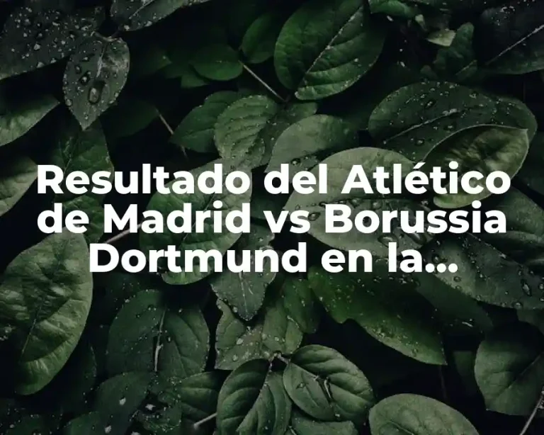 Resultado del Atlético de Madrid vs Borussia Dortmund en la Champions League