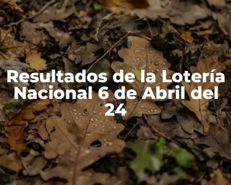 Resultados de la Lotería Nacional 6 de Abril del 24