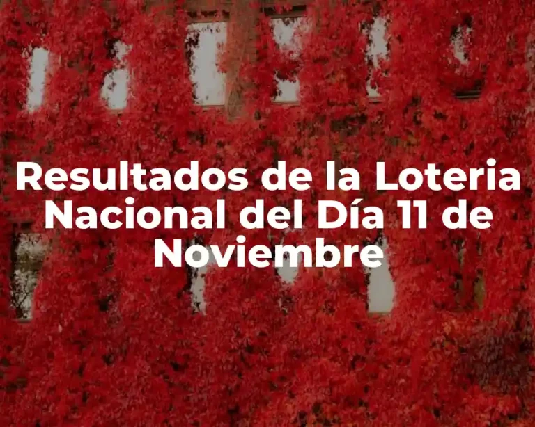 Resultados de la Loteria Nacional del Día 11 de Noviembre