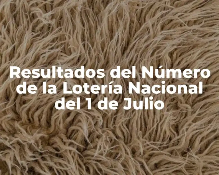 Resultados del Número de la Lotería Nacional del 1 de Julio