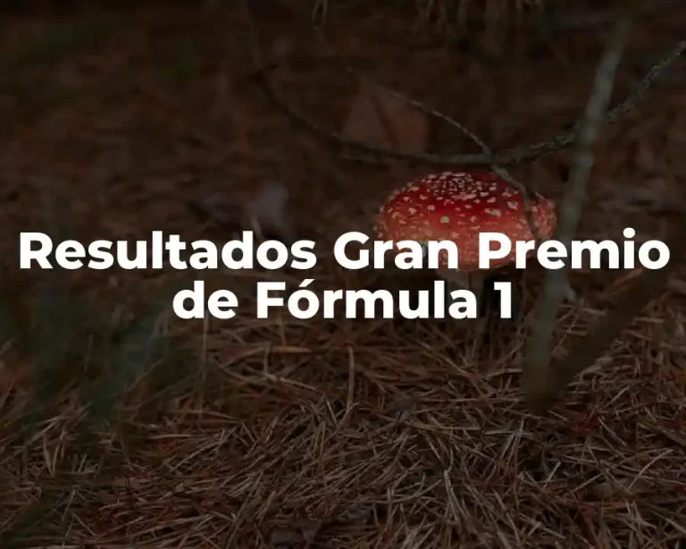 Resultados Gran Premio de Fórmula 1
