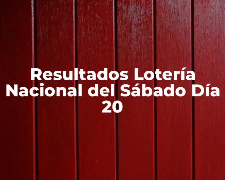 Resultados Lotería Nacional del Sábado Día 20