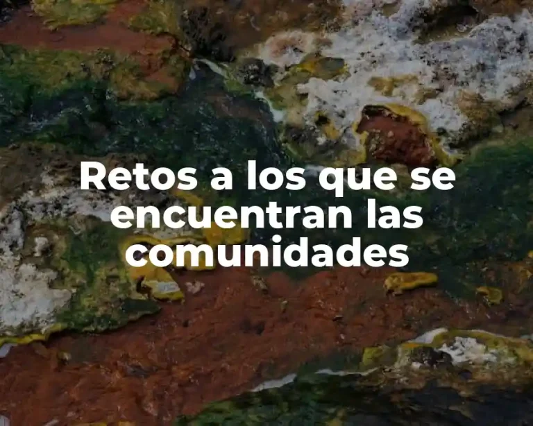 Retos a los que se encuentran las comunidades