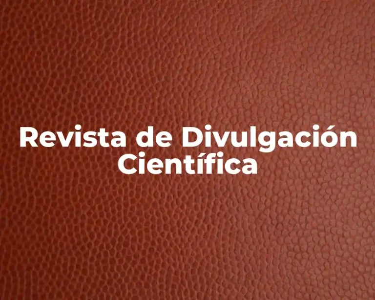Revista de Divulgación Científica