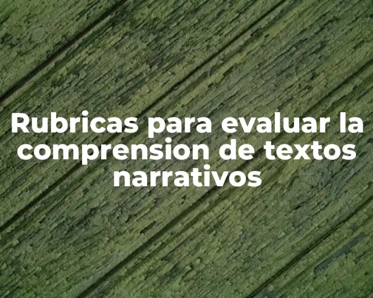 Rubricas para evaluar la comprension de textos narrativos