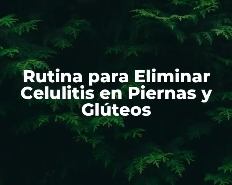 Rutina para Eliminar Celulitis en Piernas y Glúteos