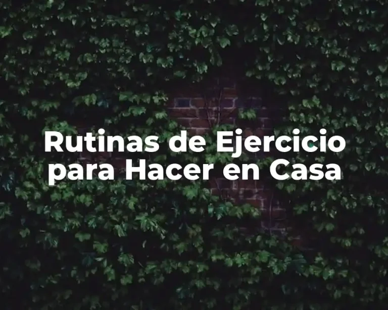 Rutinas de Ejercicio para Hacer en Casa
