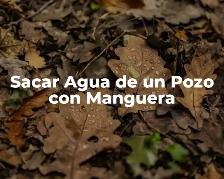 Sacar Agua de un Pozo con Manguera