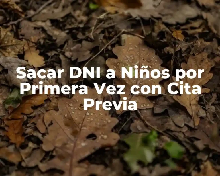 Sacar DNI a Niños por Primera Vez con Cita Previa