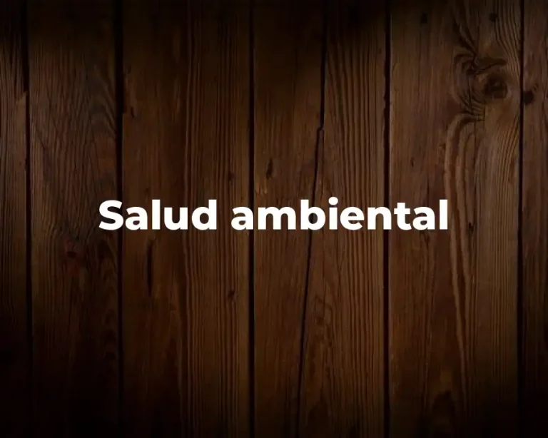 Salud ambiental