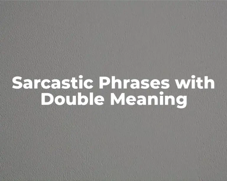 Sarcastic Phrases with Double Meaning