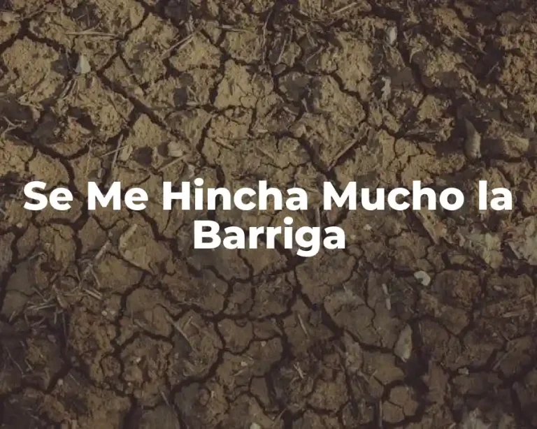 Se Me Hincha Mucho la Barriga