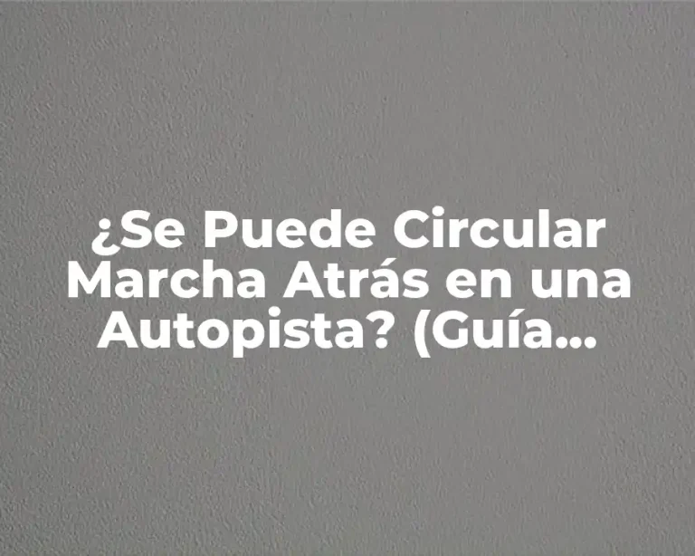 ¿Se Puede Circular Marcha Atrás en una Autopista? (Guía Completa y Actualizada)