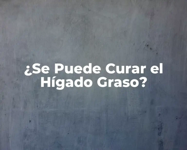 ¿Se Puede Curar el Hígado Graso?