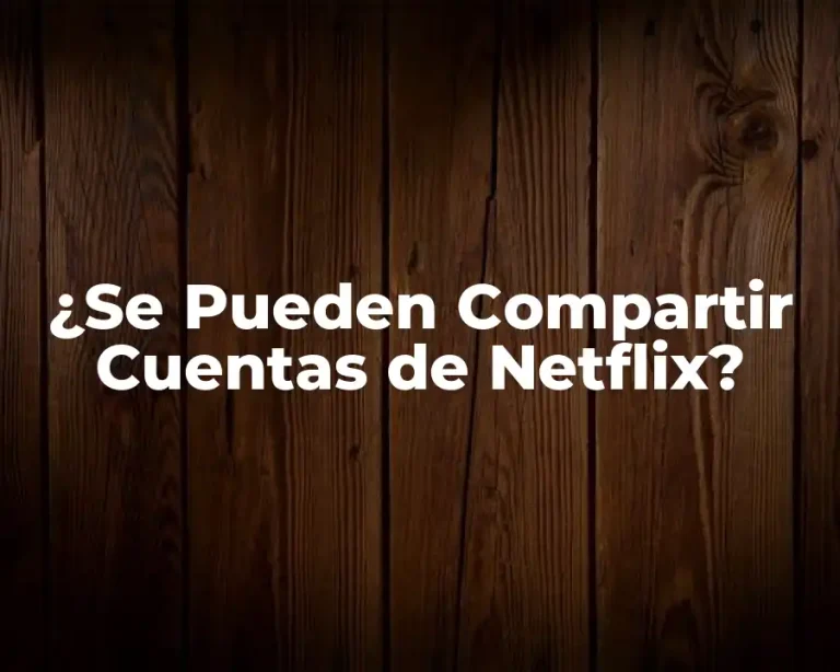 ¿Se Pueden Compartir Cuentas de Netflix?