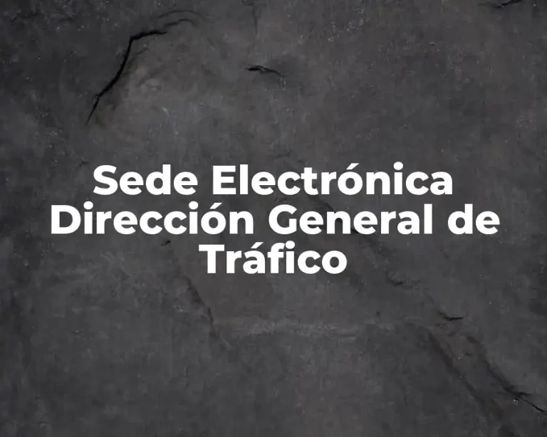 Sede Electrónica Dirección General de Tráfico