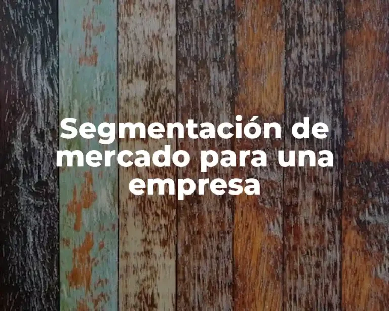 Segmentación de mercado para una empresa