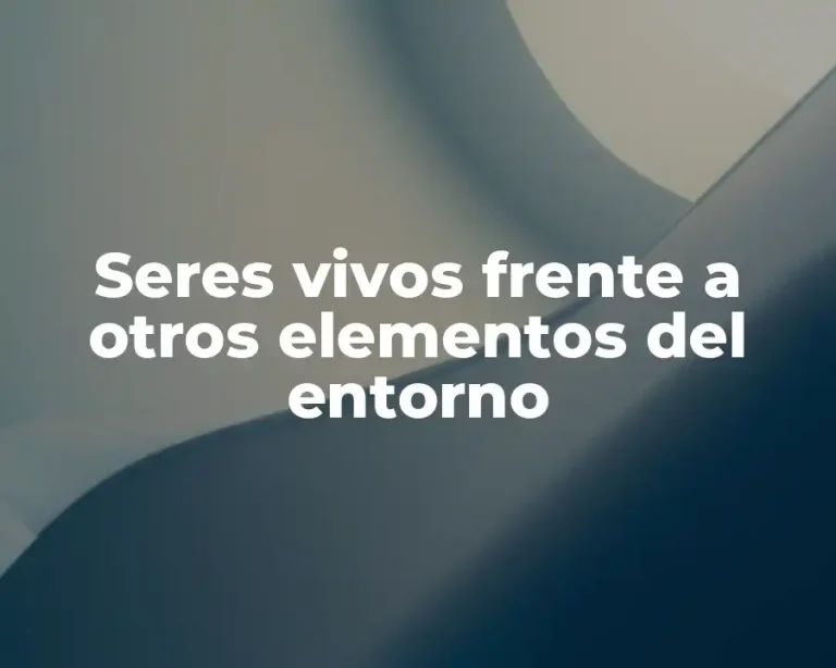Seres vivos frente a otros elementos del entorno