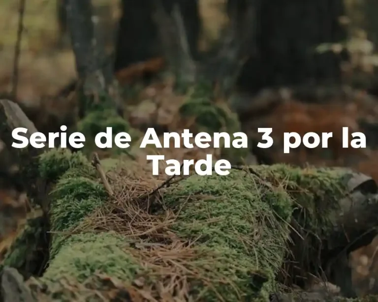 Serie de Antena 3 por la Tarde
