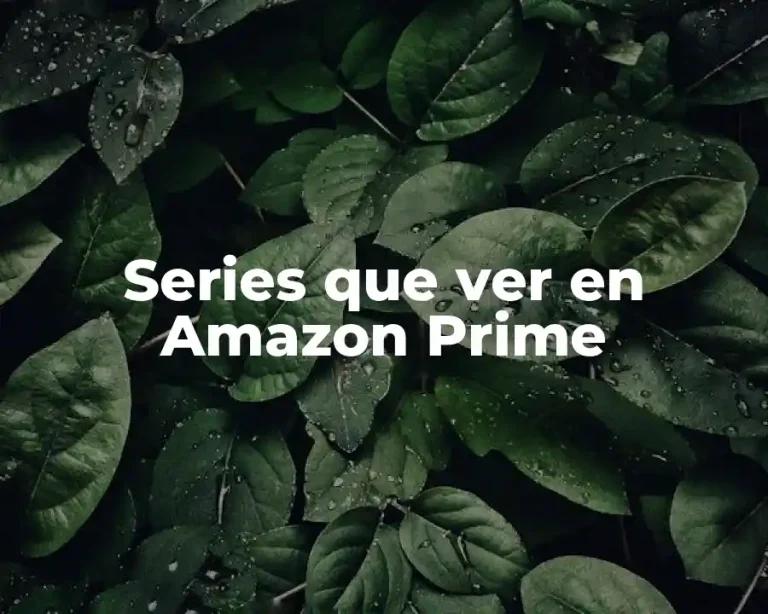 Series que ver en Amazon Prime