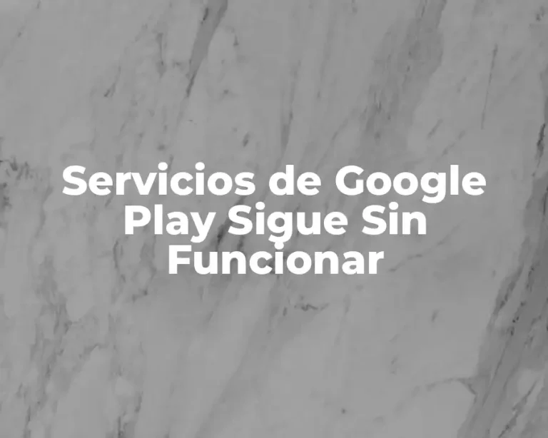 Servicios de Google Play Sigue Sin Funcionar