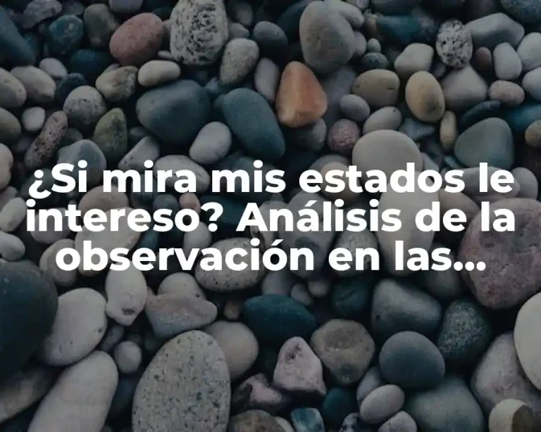 ¿Si mira mis estados le intereso? Análisis de la observación en las redes sociales