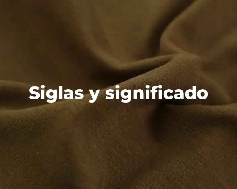 Siglas y significado