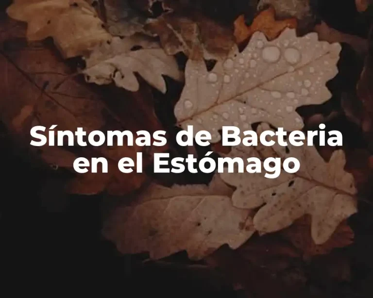 Síntomas de Bacteria en el Estómago