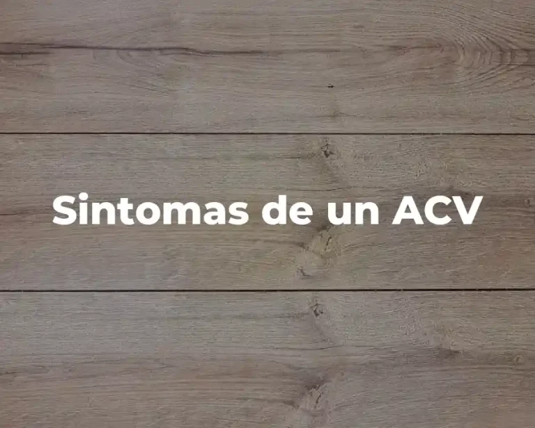 Sintomas de un ACV