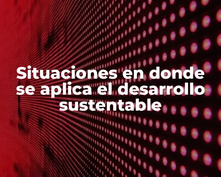 Situaciones en donde se aplica el desarrollo sustentable
