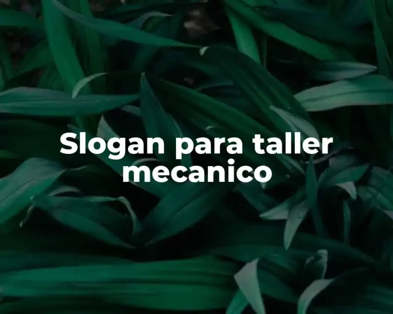 Slogan para taller mecanico