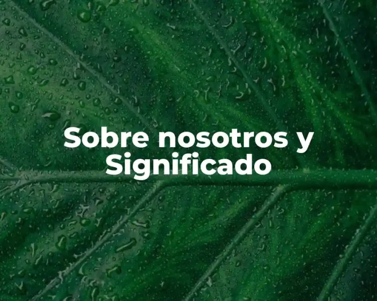 Sobre nosotros y Significado