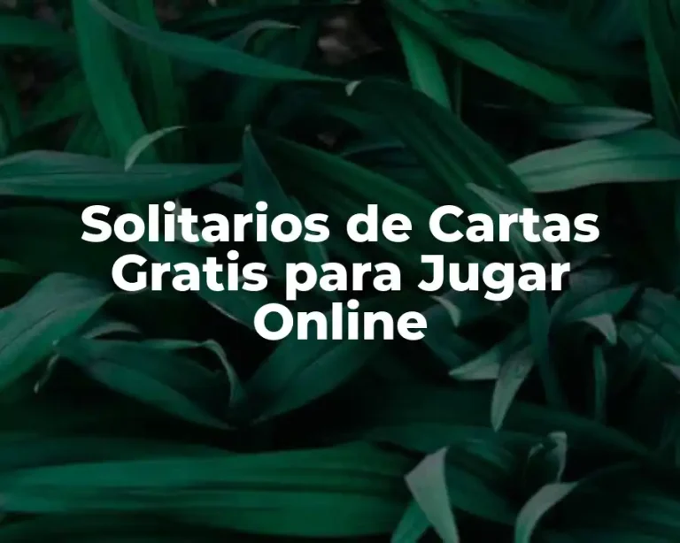 Solitarios de Cartas Gratis para Jugar Online