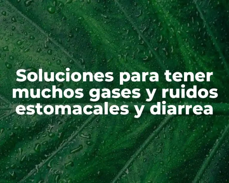 Soluciones para tener muchos gases y ruidos estomacales y diarrea