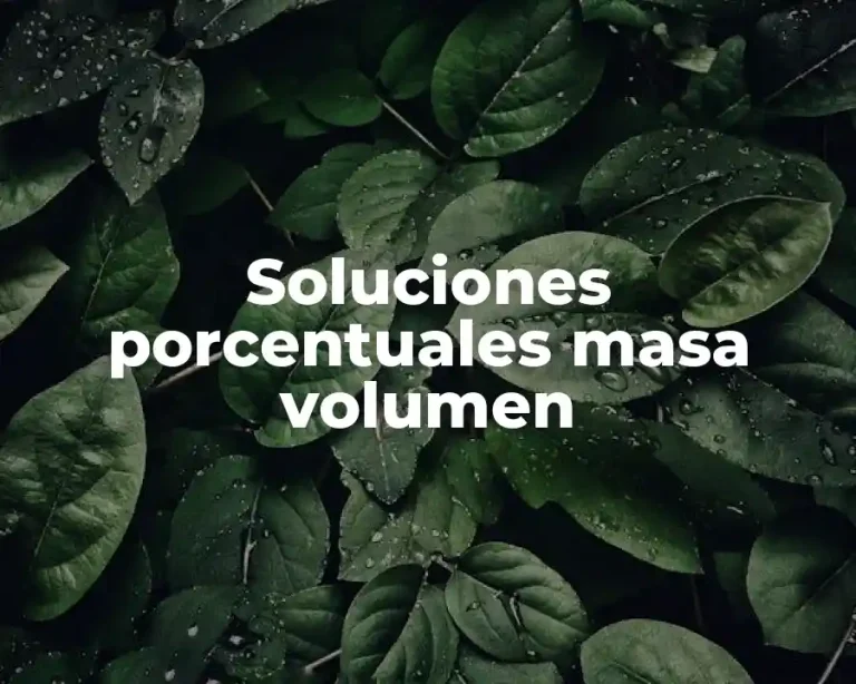 Soluciones porcentuales masa volumen