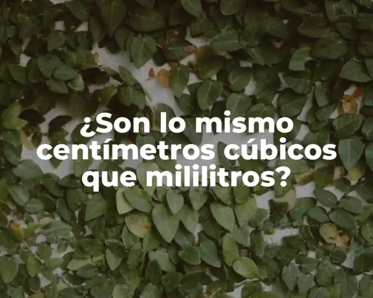 ¿Son lo mismo centímetros cúbicos que mililitros?