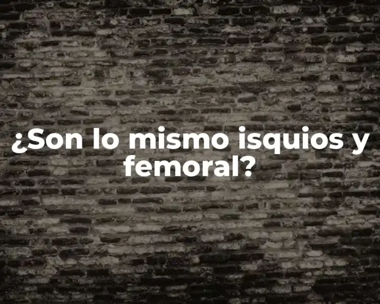 ¿Son lo mismo isquios y femoral?