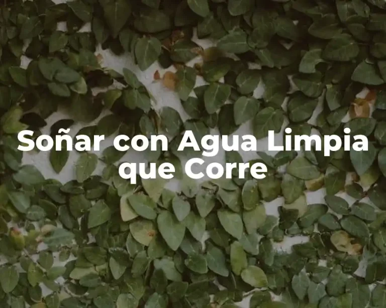 Soñar con Agua Limpia que Corre