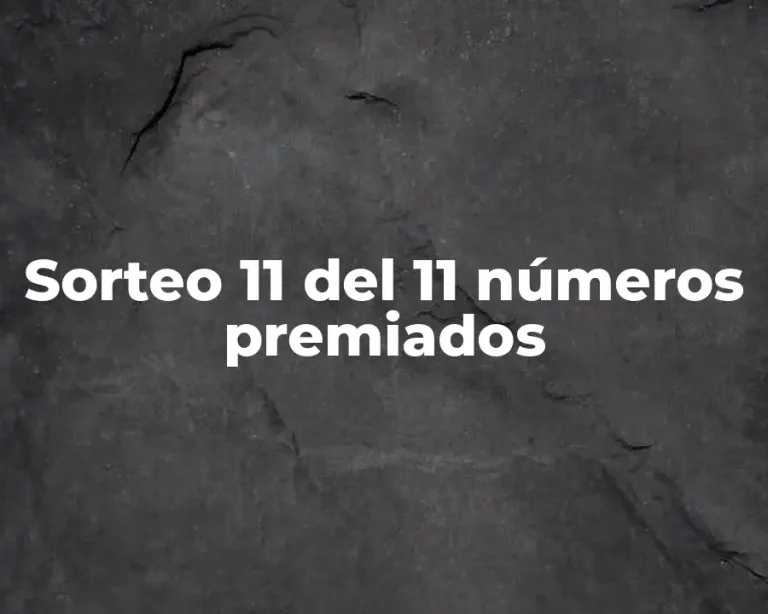 Sorteo 11 del 11 números premiados