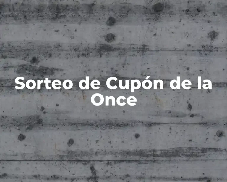 Sorteo de Cupón de la Once