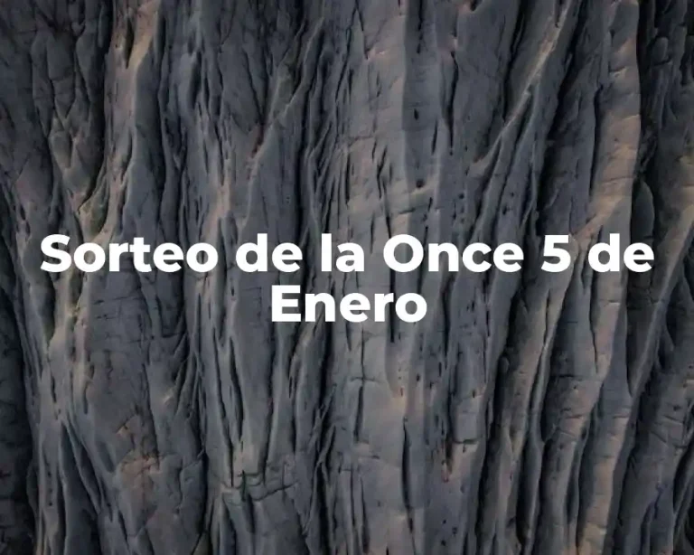 Sorteo de la Once 5 de Enero