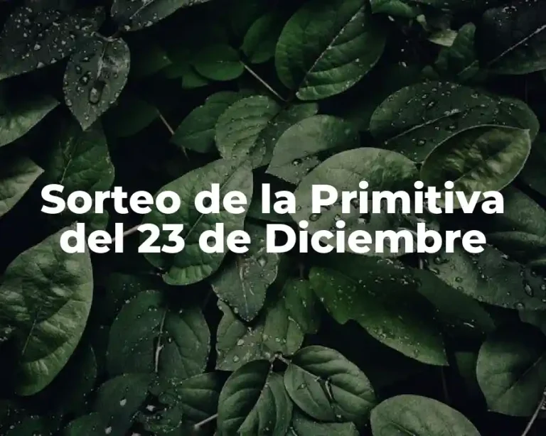 Sorteo de la Primitiva del 23 de Diciembre