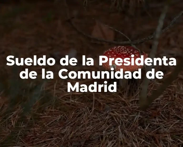 Sueldo de la Presidenta de la Comunidad de Madrid