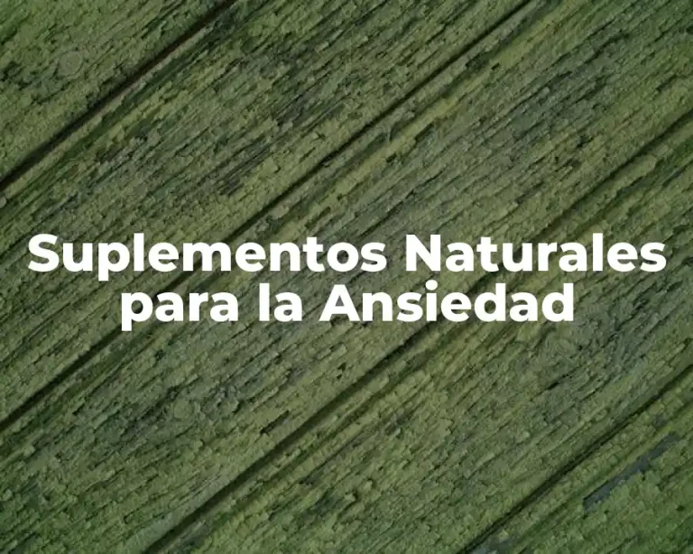 Suplementos Naturales para la Ansiedad