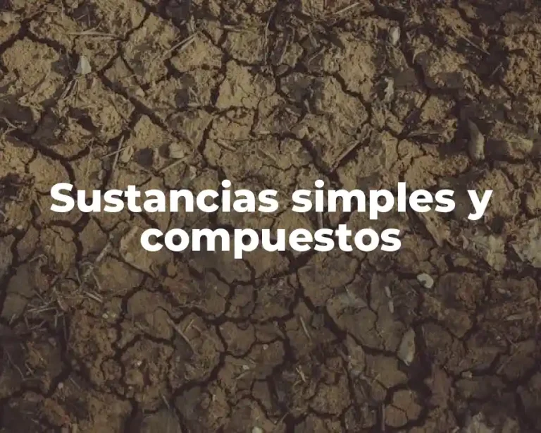 Sustancias simples y compuestos
