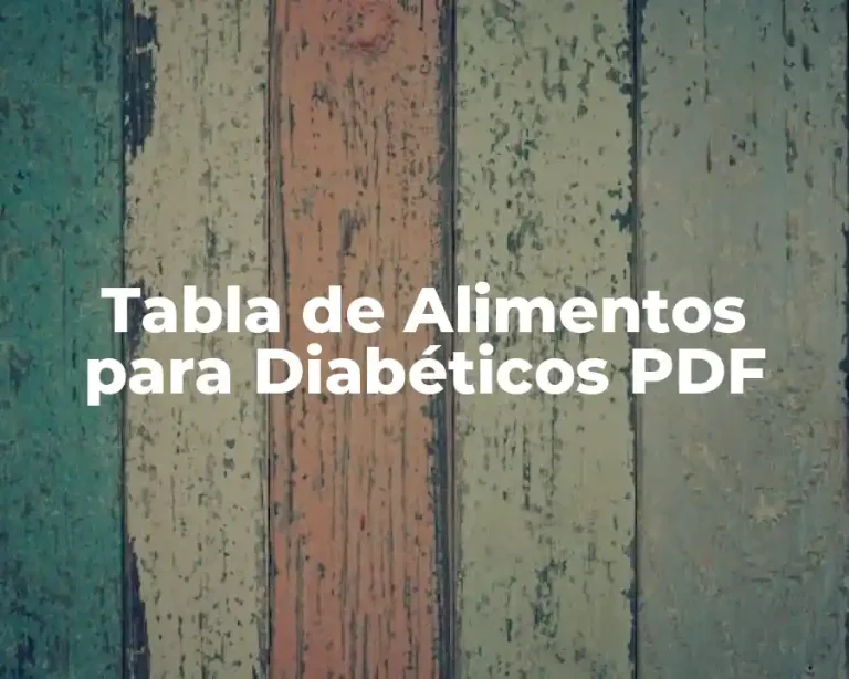 Tabla de Alimentos para Diabéticos PDF