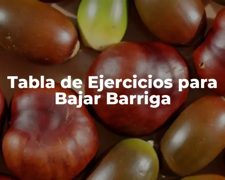 Tabla de Ejercicios para Bajar Barriga