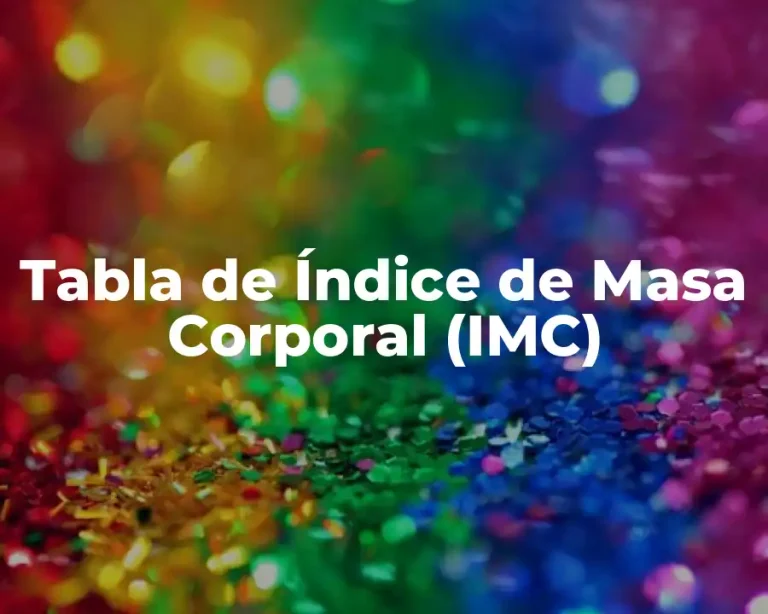 Tabla de Índice de Masa Corporal (IMC)