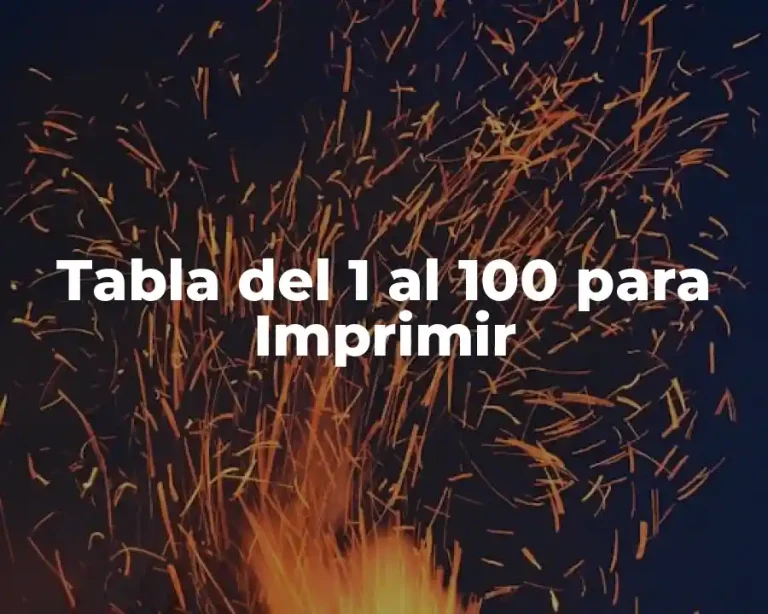 Tabla del 1 al 100 para Imprimir